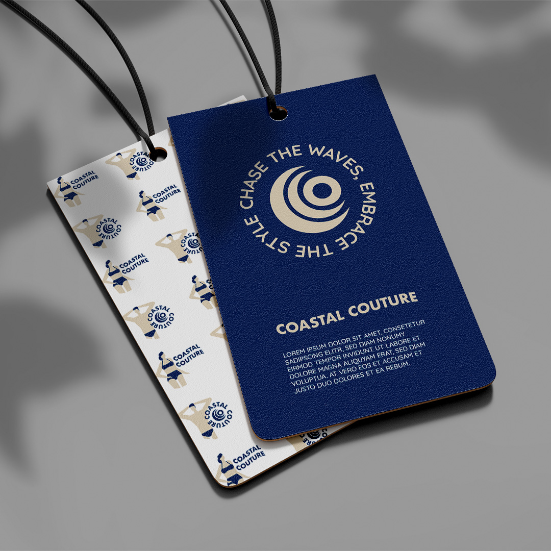 Coastal Couture Logodesign „Coastal Couture“ ist eine ausgefallene Bademodenmarke, die einen fesselnden Markenauftritt schaffen möchte. Das Designprojekt zielt darauf ab, einen visuellen Stil zu schaffen, der moderne Strandmode mit einem Hauch von Luxus zeigt.